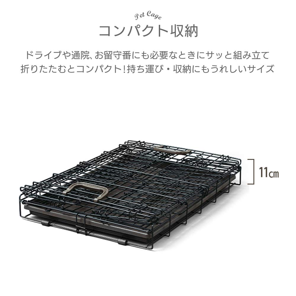 Amazon | アイリスオーヤマ 犬 猫 ケージ 折りたたみ アイアンブラック